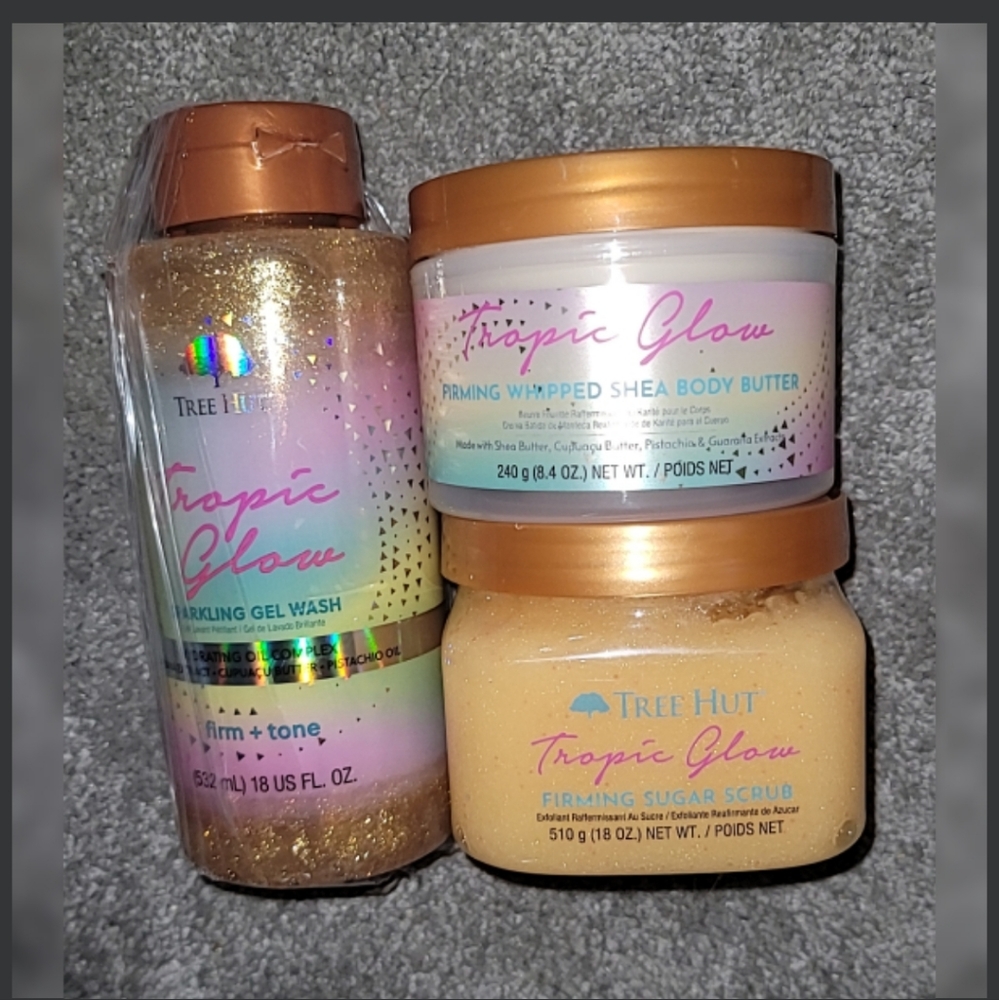 Tree Hut Tropic Glow Shea Sugar Scrub Body Wash & Whipped Body Butter Bundle